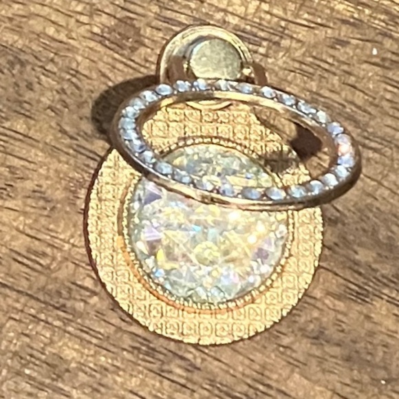 Phone Ring, iPad, Tablet Holder Kickstand GOLD with Crystals - NWOT - Picture 3 of 5